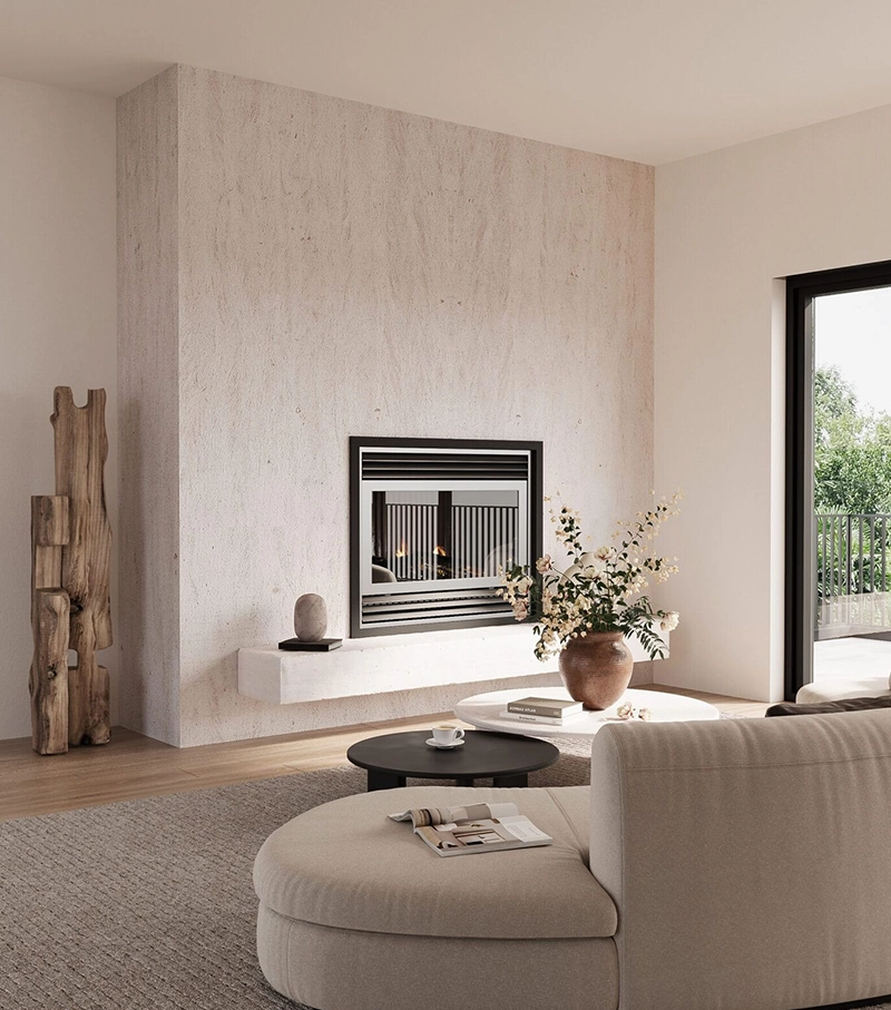 Moca Cream Limestone interior application with warm beige tones