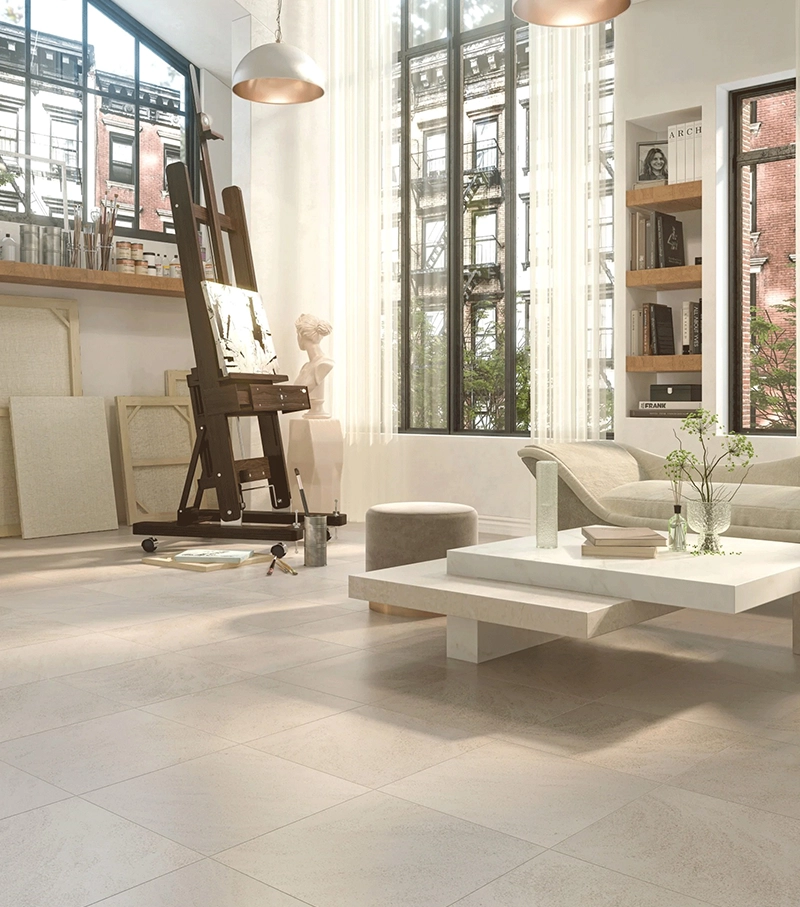 Moca Cream Limestone slabs prepared for export from India